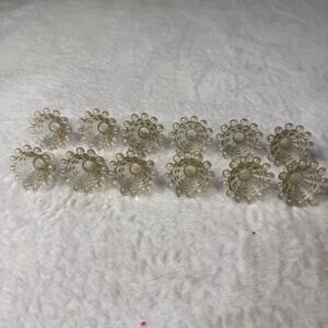 Lot 10 MCM Christmas Light Bulb Cover Reflectors Flowers Retro Mini Kitschy Vtg